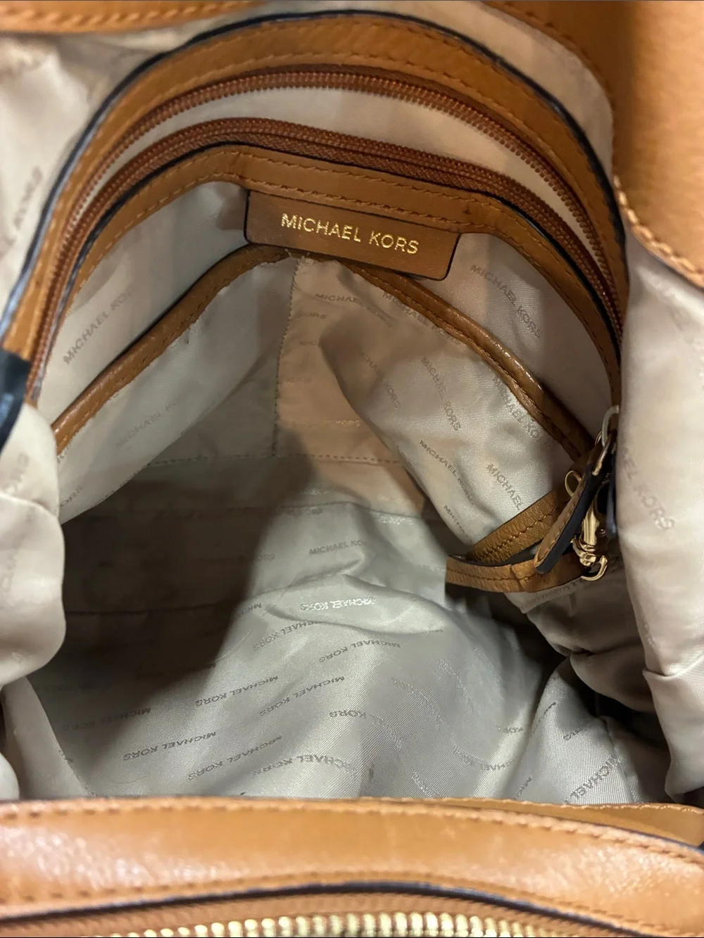 Michael Kors Caramel Leather Shoulder Bag